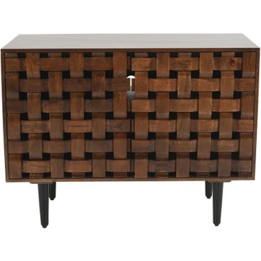 Trent 42 Inch Carved Sideboard Accent Cabinet with Storage In Natural Brown