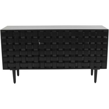 Trent 60 Inch Carved Sideboard Storage Cabinet In Black