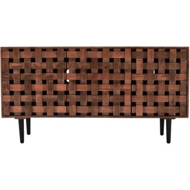 Trent 60 Inch Carved Sideboard Storage Cabinet In Natural Brown
