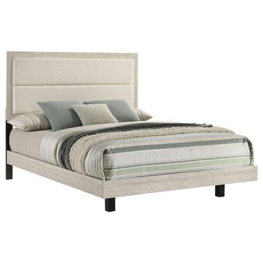 Trenton 54 Inch Wood Queen Panel Bed In Rustic Cream