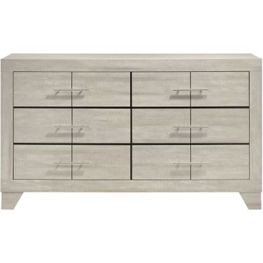 Trenton 6-Drawer Bedroom Dresser In Rustic Cream