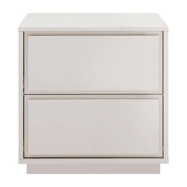 Tresero 23 Inch Side Table In High Gloss Warm Gray