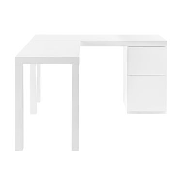 Tresero 60 Inch L-Desk In High Gloss White