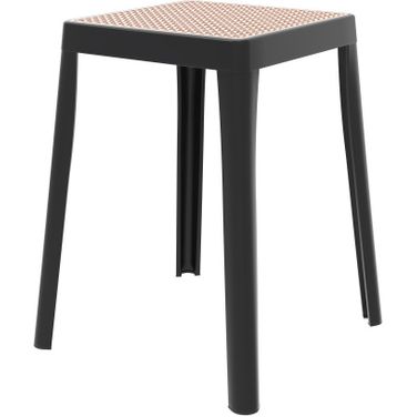 Tresse Stackable Poly Stool In Black