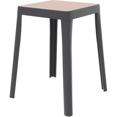 Tresse Stackable Poly Stool In Grey