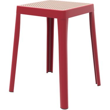 Tresse Stackable Poly Stool In Red