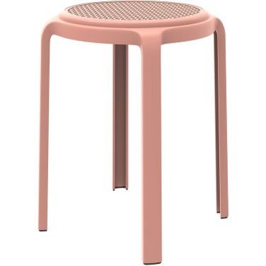 Tresse Stackable Round Poly Stool In Pink