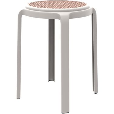 Tresse Stackable Round Poly Stool In White