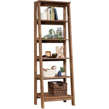 Trestle 5-Shelf Bookcase In Vintage Oak