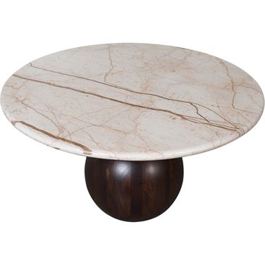 Treviso Marble Coffee Table In Walnut and Beige
