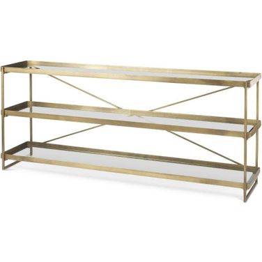 Trey Gold Metal With Glass Console Table