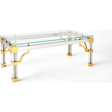 Tri-Column Cocktail Table In Clear