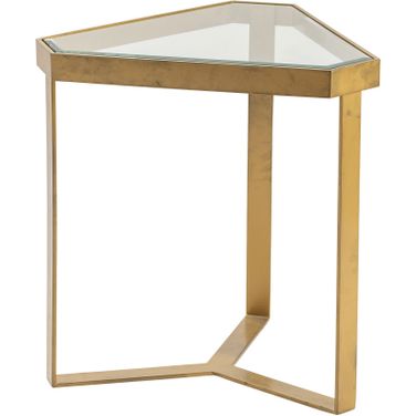 Triangle Accent/End Table In Clear and Gold