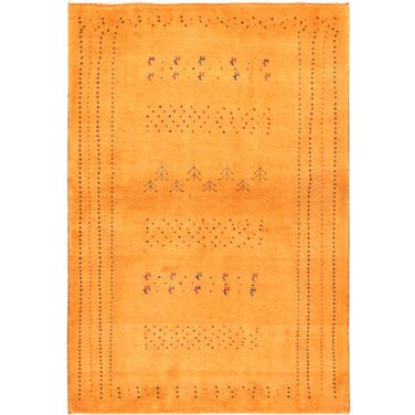 Tribal Collection Hand-Knotted Lamb's Wool Area Rug- 3' 5" x 4' 11" In Gold