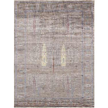Tribal Collection Hand-Knotted Silk Area Rug- 5' 8" x 7' 9" In Multi