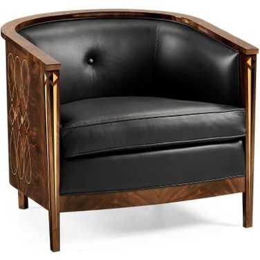 Tribeca Knightbridge Tub Chair With Black Leather