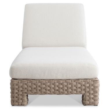 Trieste Outdoor Chaise In Cream Boucle and Brown