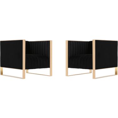 Trillium Accent Chair in Black and Rose Gold (Set of 2)