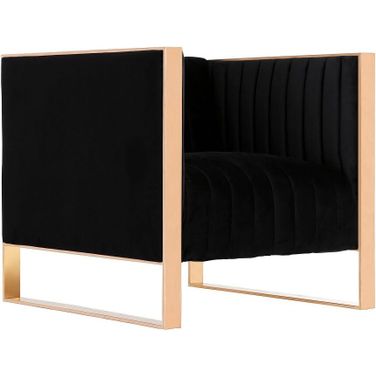 Trillium Accent Chair in Black and Rose Gold