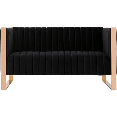 Trillium Loveseat in Black and Rose Gold