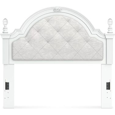 Trindura Full Upholstered Panel Headboard In White