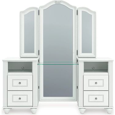 Trindura Vanity with Mirror In White