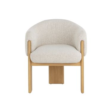 Trine Dining Armchair In Rustic Oak and Dove Cream