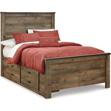 Trinell Brown Full Storage Panel Bed