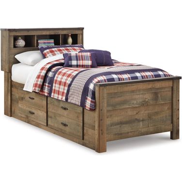 Trinell Brown Twin Bookcase Storage Bed