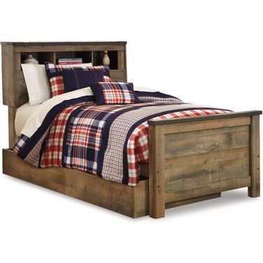 Trinell Brown Twin Storage Bookcase Bed