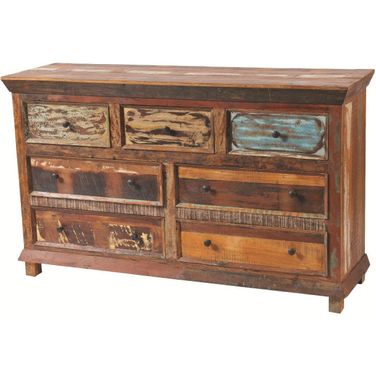 Trinidad 7 Drawer Dresser In Brown and Multi