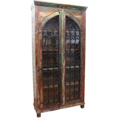 Trinidad Iron Jali Tall Cabinet In Multicolor