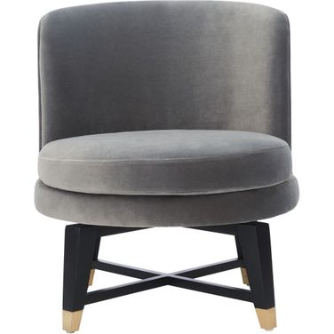 Trinity Swivel Accent Chair In Charcoal