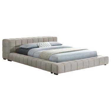 Trinity Upholstered Full Platform Bed In Light Taupe
