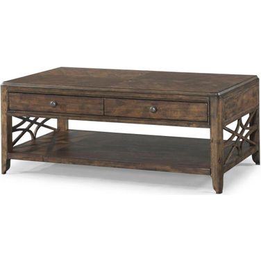 Trisha Yearwood Home Georgia Rain Cocktail Table with Casters In Coffee