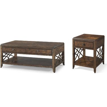 Trisha Yearwood Home Georgia Rain Occasional Table Set In Coffee
