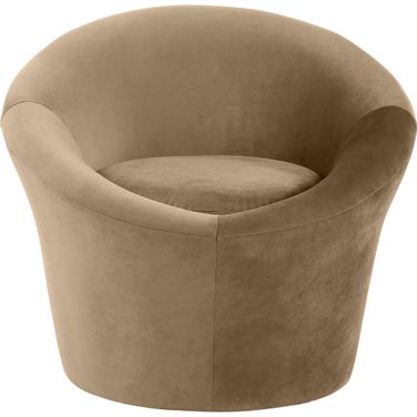 Tristan Velvet Accent Chair In Beige Velvet