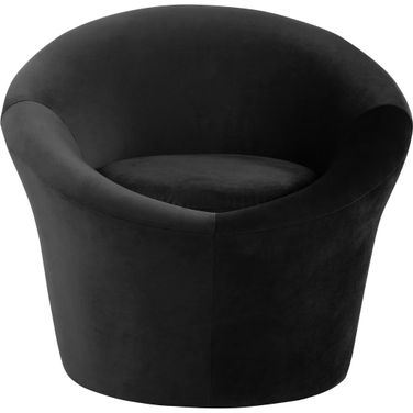 Tristan Velvet Accent Chair In Black Velvet