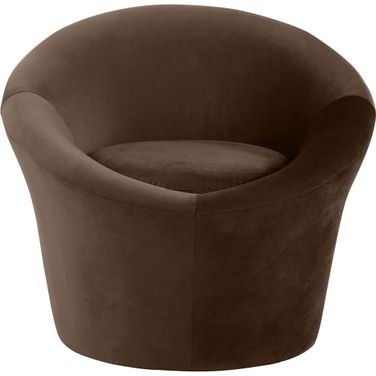 Tristan Velvet Accent Chair In Brown Velvet