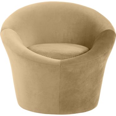 Tristan Velvet Accent Chair In Camel