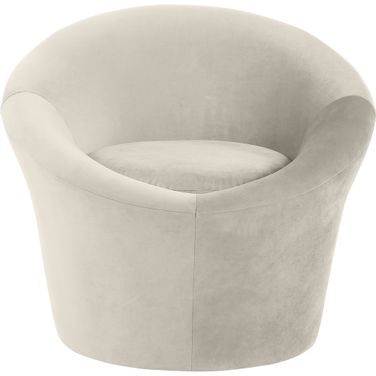 Tristan Velvet Accent Chair In Cream Velvet