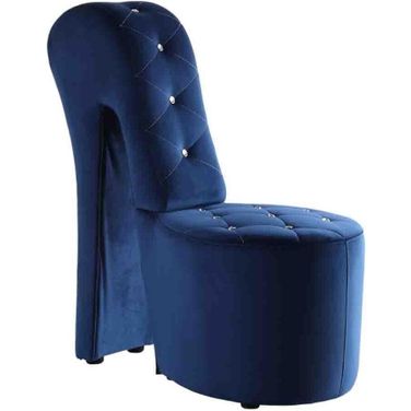 Tristram 19 Inch Velvet High Heel Shoe Chair In Navy Blue