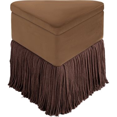 Trivoli Velvet Ottoman and Stool In Brown Velvet