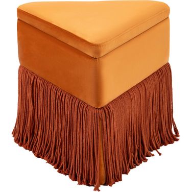 Trivoli Velvet Ottoman and Stool In Cognac Velvet