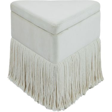 Trivoli Velvet Ottoman and Stool In Cream Velvet