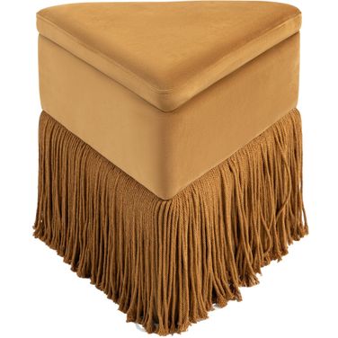 Trivoli Velvet Ottoman and Stool In Saddle