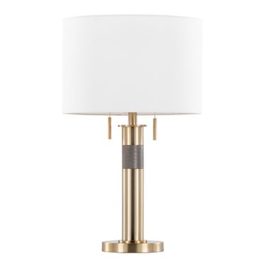 Trophy 27 Inch Table Lamp In Gold and White