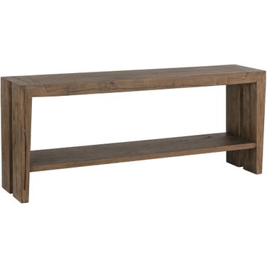 Troy Console Table In Suede Brown