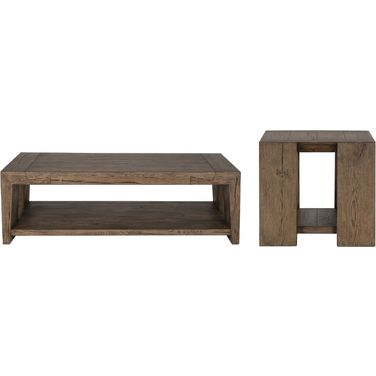Troy Occasional Table Set In Suede Brown