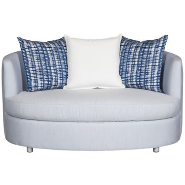 Truesdale Outdoor Oval Sette In Gray and Blue